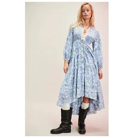 Free People Pappiet Midi Dress Size Small - Picture 2 of 15